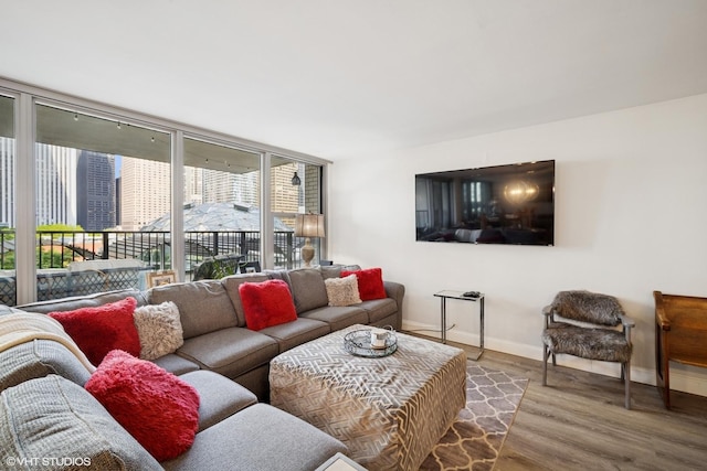 400 E Randolph St Unit 826, Chicago, IL 60601 - living room featuring wood finished floors and expansive windows