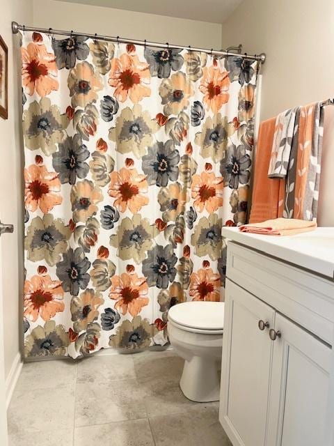 7031 Country Club Hills Dr, Fox Lake, IL 60020 - full bath with vanity, tile patterned floors, and a shower with shower curtain