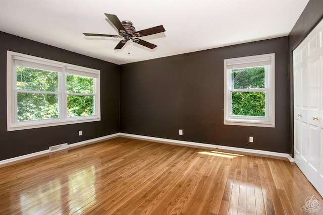 28426 W Lindbergh Dr, Barrington, IL 60010 - empty room with plenty of natural light, light wood-style floors, and a ceiling fan