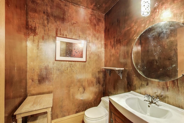 3822 N Claremont Ave, Chicago, IL 60618 - half bath with vanity and wooden walls