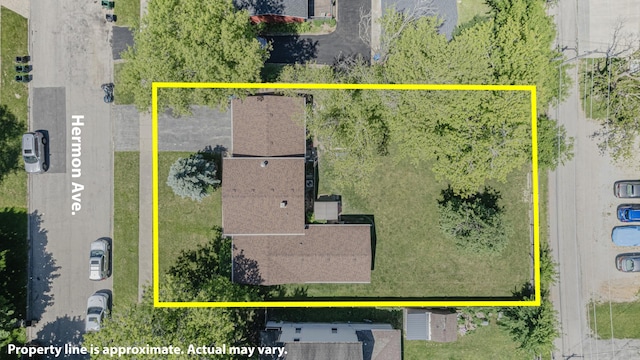 2025 Hermon Ave, Zion, IL 60099 - aerial view of property and surrounding area with property boundaries highlighted