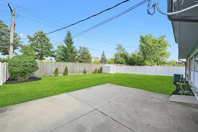 49 Stacy Ct, Glenview, IL 60025 - fenced backyard featuring a storage unit and a patio
