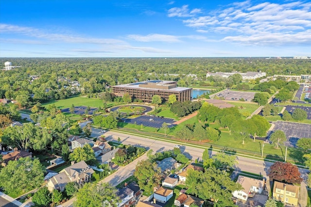 49 Stacy Ct, Glenview, IL 60025 - aerial view of property's location with a nearby body of water and a forest