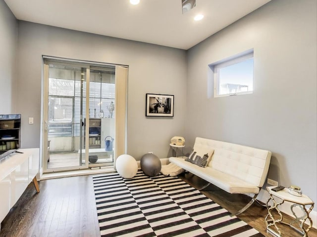 3743 N Kenmore Ave Unit 1, Chicago, IL 60613 - living area with dark wood finished floors and recessed lighting