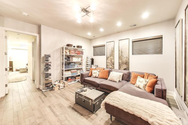 3743 N Kenmore Ave Unit 1, Chicago, IL 60613 - living room featuring wood finished floors and recessed lighting