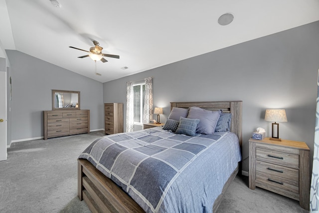 4576 Hilltop Dr, Loves Park, IL 61111 - carpeted bedroom featuring lofted ceiling and ceiling fan