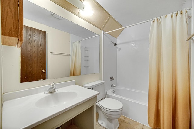 29W409 White Oak Dr, Warrenville, IL 60555 - full bathroom featuring shower / bath combo with shower curtain, vanity, and tile patterned flooring