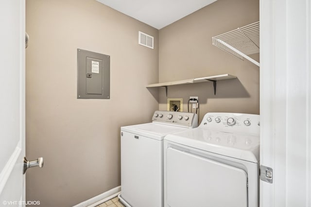 1234 Ballantrae Pl Unit D, Mundelein, IL 60060 - washroom featuring electric panel and washing machine and dryer