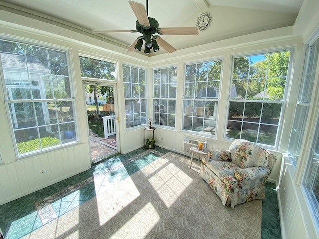 1920 Waverly Cir, Saint Charles, IL 60174 - sunroom featuring plenty of natural light, lofted ceiling, and a wall unit AC