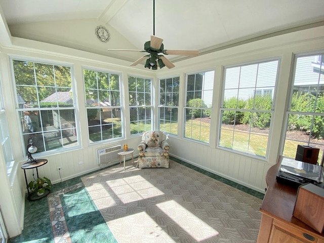1920 Waverly Cir, Saint Charles, IL 60174 - unfurnished sunroom with healthy amount of natural light, ceiling fan, and a wall mounted AC