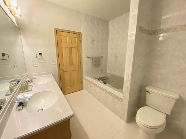1920 Waverly Cir, Saint Charles, IL 60174 - full bathroom with double vanity, a bath, and tile patterned flooring