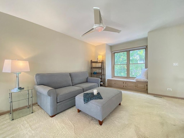 1920 Waverly Cir, Saint Charles, IL 60174 - living area with light carpet and a ceiling fan