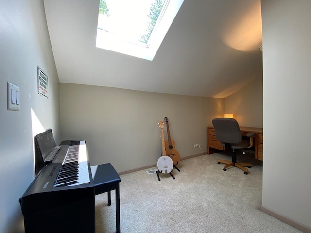 1920 Waverly Cir, Saint Charles, IL 60174 - office featuring lofted ceiling, carpet, and a skylight