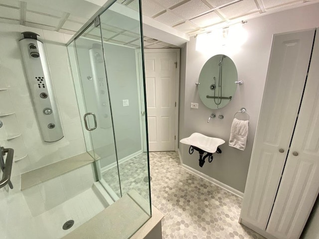 1920 Waverly Cir, Saint Charles, IL 60174 - bathroom featuring a shower stall and baseboards