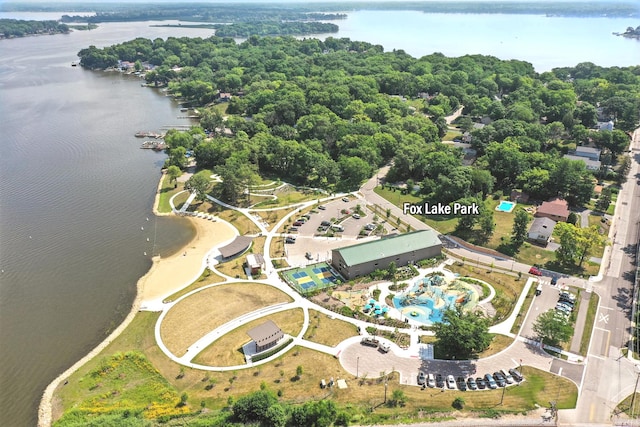 67 Wells St, Fox Lake, IL 60020 - aerial overview of property's location featuring a large body of water