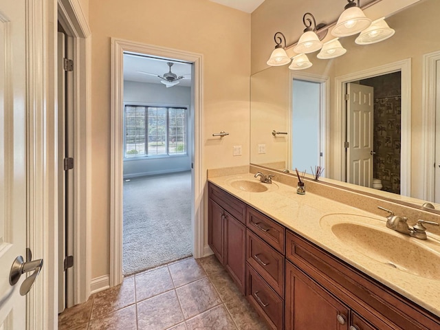 807 Wedgewood Ct, Lindenhurst, IL 60046 - bathroom featuring double vanity and tile patterned flooring