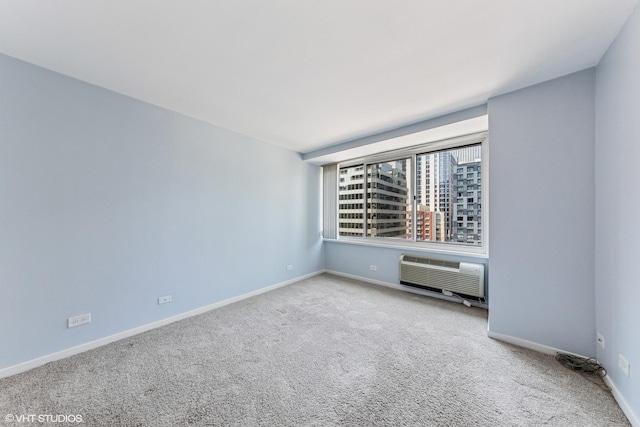 211 E Ohio St Unit 1825, Chicago, IL 60611 - carpeted empty room featuring baseboards and a wall mounted AC