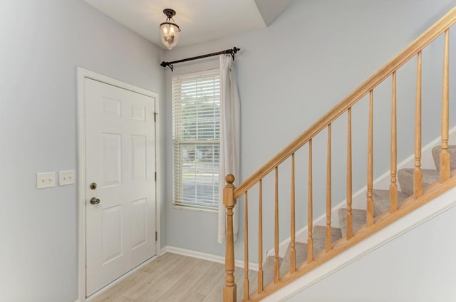 24341 Leski Ln, Plainfield, IL 60585 - foyer with stairs and wood finished floors