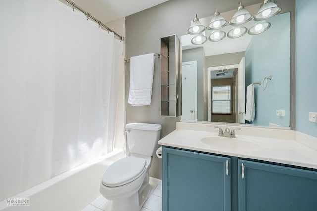 2326 Woodhill Ct, Plainfield, IL 60586 - full bath featuring vanity, shower / bath combo, and tile patterned floors
