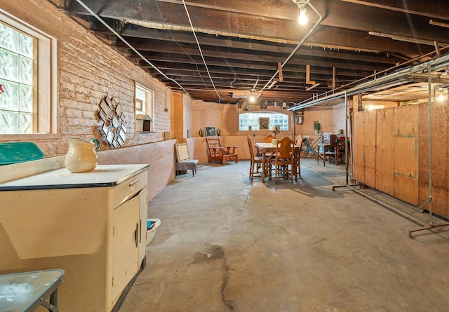 2955 N Lotus Ave, Chicago, IL 60641 - basement with brick wall