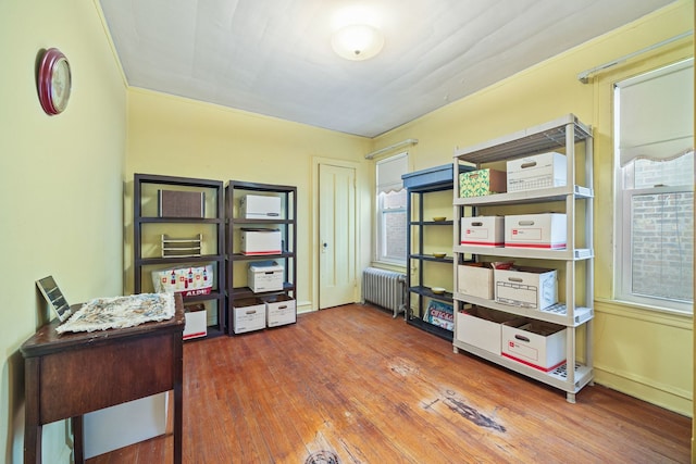 2955 N Lotus Ave, Chicago, IL 60641 - office area with radiator and wood finished floors