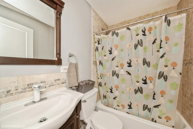 4456 S Berkeley Ave, Chicago, IL 60653 - bathroom with vanity, shower / bath combination with curtain, backsplash, and tile walls
