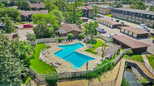 61 W Pier Dr Unit 201, Westmont, IL 60559 - bird's eye view of a pool