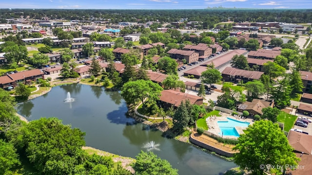 61 W Pier Dr Unit 201, Westmont, IL 60559 - bird's eye view of a large body of water and a pool area