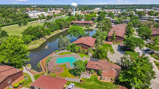 61 W Pier Dr Unit 201, Westmont, IL 60559 - bird's eye view of a nearby body of water and a pool
