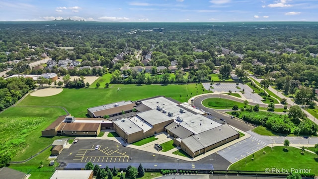 61 W Pier Dr Unit 201, Westmont, IL 60559 - aerial view of residential area with a heavily wooded area
