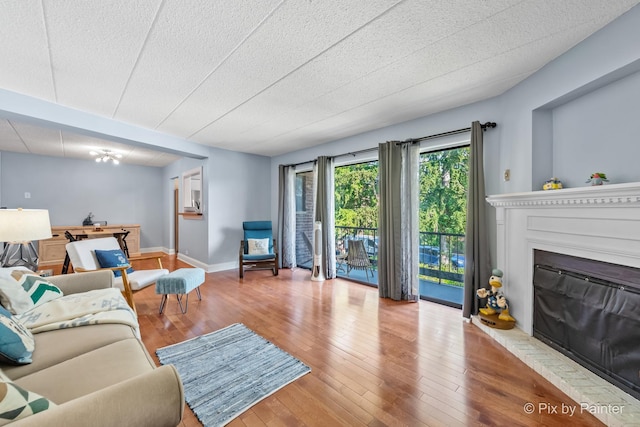 61 W Pier Dr Unit 201, Westmont, IL 60559 - living room with hardwood / wood-style floors and a glass covered fireplace