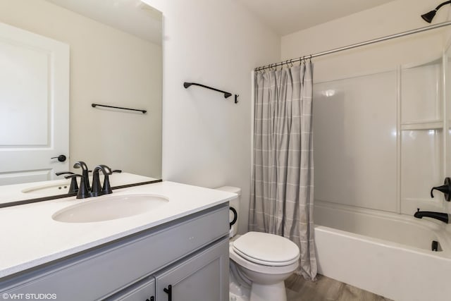 24518 W Alexis Ln, Plainfield, IL 60585 - full bath with vanity, shower / bathtub combination with curtain, and wood finished floors