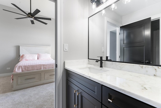 25216 S Channault Ave, Monee, IL 60449 - bathroom with vanity and ceiling fan