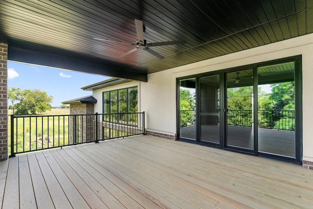 25216 S Channault Ave, Monee, IL 60449 - wooden terrace featuring a ceiling fan