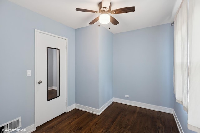 2543 Crawford Ave, Evanston, IL 60201 - unfurnished room featuring dark wood-type flooring and a ceiling fan