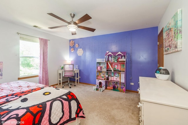 4705 Peacock Ln, Plainfield, IL 60586 - carpeted bedroom with baseboards and a ceiling fan