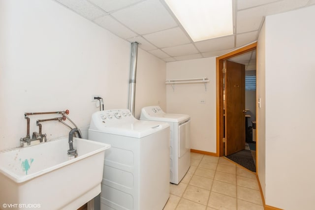 4705 Peacock Ln, Plainfield, IL 60586 - laundry area featuring washer and dryer and light tile patterned flooring