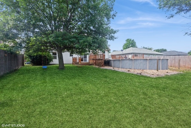 4705 Peacock Ln, Plainfield, IL 60586 - view of yard featuring a wooden deck