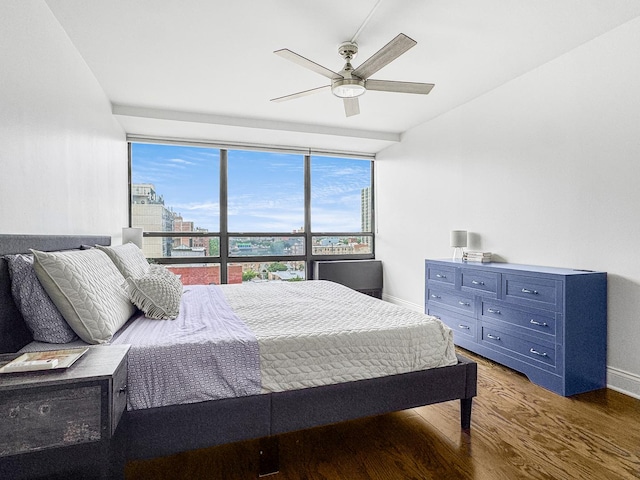 3150 N Sheridan Rd Unit 10C, Chicago, IL 60657 - bedroom featuring wood finished floors and a ceiling fan