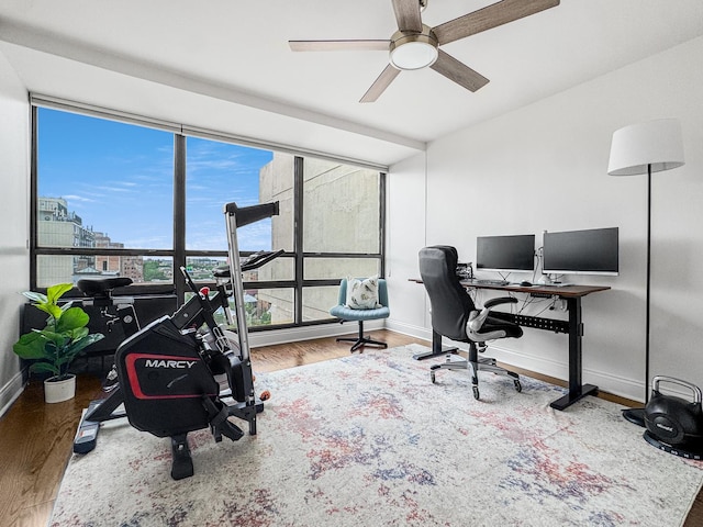 3150 N Sheridan Rd Unit 10C, Chicago, IL 60657 - office space featuring wood finished floors and ceiling fan