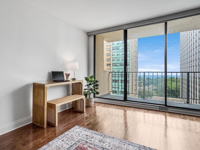 3150 N Sheridan Rd Unit 10C, Chicago, IL 60657 - office space featuring floor to ceiling windows and wood finished floors