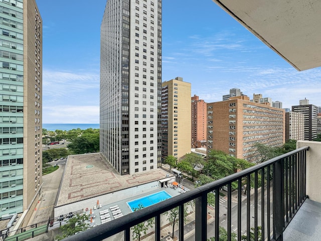 3150 N Sheridan Rd Unit 10C, Chicago, IL 60657 - balcony with a view of city and view of pool
