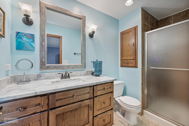 2430 Lakeside Dr, Aurora, IL 60504 - bathroom featuring vanity and a shower stall