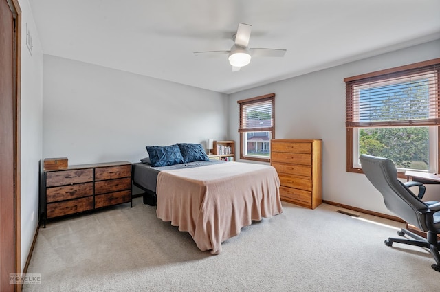 2430 Lakeside Dr, Aurora, IL 60504 - bedroom with carpet floors, a desk, and ceiling fan