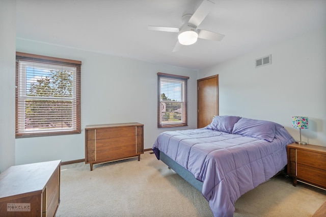 2430 Lakeside Dr, Aurora, IL 60504 - bedroom with light carpet and a ceiling fan