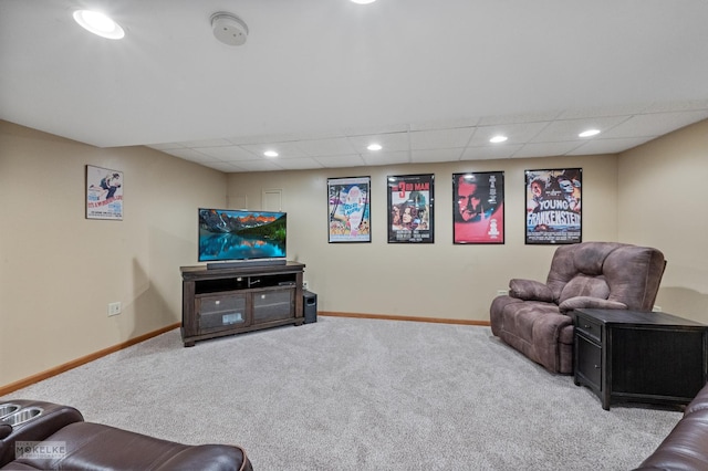2430 Lakeside Dr, Aurora, IL 60504 - carpeted living room featuring a drop ceiling and recessed lighting