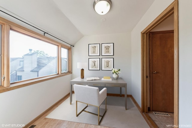 3341 Beacon St Unit 32, North Chicago, IL 60064 - office featuring vaulted ceiling and light wood-style flooring