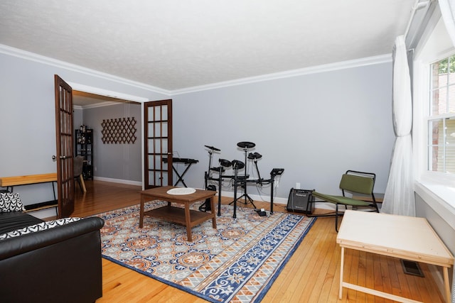 3308 Cumbria Dr, Bloomington, IL 61704 - living area with hardwood / wood-style floors and ornamental molding