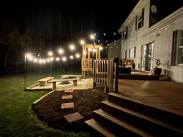 3308 Cumbria Dr, Bloomington, IL 61704 - view of deck at night