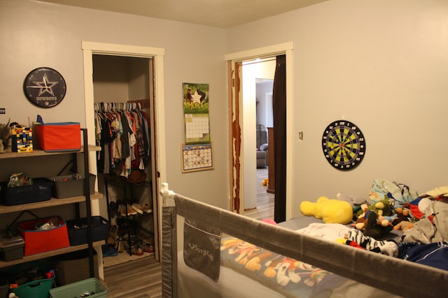 1 Elm Dr, Bethany, IL 61914 - bedroom featuring wood finished floors and a closet